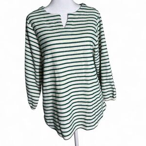 Croft & Barrow Split Neck Puff Sleeve Top Size Medium
